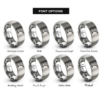 font options for inside engraving on silver shelf road rings