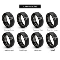 font options for inside engraving on black shelter a frame rings
