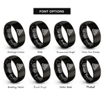 font options for inside engraving on black shelter a frame rings