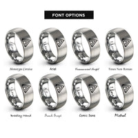 font options for inside engraving on silver shelter a frame rings