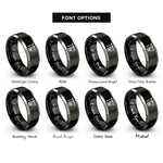 font options for inside engraving on black & gray shema hebrew letters rings