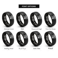 font options for inside engraving on black shema hebrew letters rings