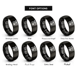 font options for inside engraving on black shema hebrew letters rings