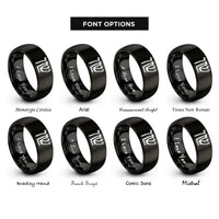 font options for inside engraving on black shema hebrew letters rings