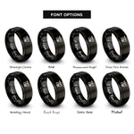 font options for inside engraving on black shema hebrew letters rings