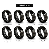 font options for inside engraving on black shema hebrew letters rings