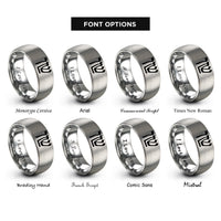 font options for inside engraving on gray shema hebrew letters rings