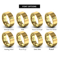 font options for inside engraving on gold shepherd heart rings