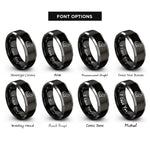 font options for inside engraving on black & silver shepherd lamb rings