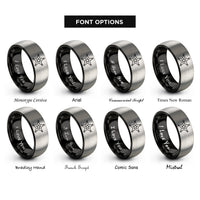 font options for inside engraving on black & gray sheriff star badge rings
