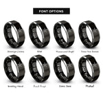 font options for inside engraving on black & grey sheriff star badge rings