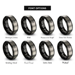 font options for inside engraving on black & gray sheriff star badge rings