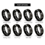 font options for inside engraving on black & silver sheriff star badge rings