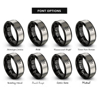 font options for inside engraving on black & gray sheriff star badge rings