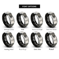 font options for inside engraving on black & gray sheriff star badge rings
