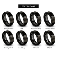 font options for inside engraving on black sheriff star badge rings