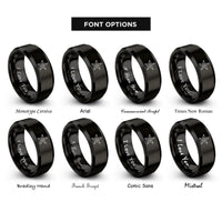 font options for inside engraving on black sheriff star badge rings
