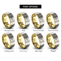font options for inside engraving on gold & grey sheriff star badge rings