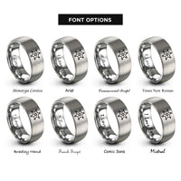 font options for inside engraving on gray sheriff star badge rings