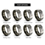 font options for inside engraving on gunmetal & gray sheriff star badge rings