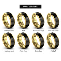 font options for inside engraving on black & gold sheriff star rings