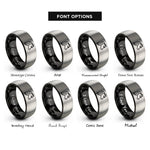 font options for inside engraving on black & silver shetland pony rings