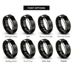 font options for inside engraving on black & grey shetland pony rings
