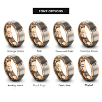 font options for inside engraving on rose gold shetland pony rings