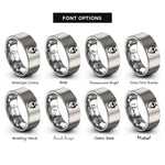 font options for inside engraving on grey shiba inu sunglasses rings
