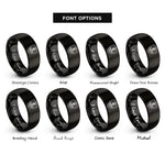 font options for inside engraving on black shield anchor rope rings