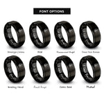 font options for inside engraving on black shield anchor rope rings