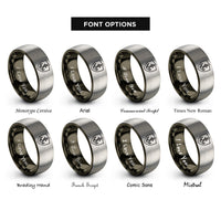 font options for inside engraving on gunmetal & gray shield anchor rope rings