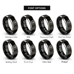 font options for inside engraving on black & silver shield axes crossed rings