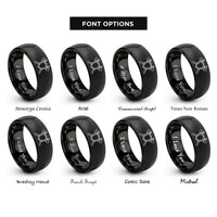 font options for inside engraving on black shield axes crossed rings