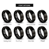 font options for inside engraving on black shield axes crossed rings