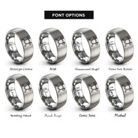 font options for inside engraving on gray shield axes crossed rings