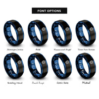 font options for inside engraving on black & blue shield badge rings
