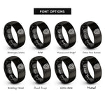 font options for inside engraving on black shield badge rings