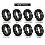 font options for inside engraving on black shield badge rings