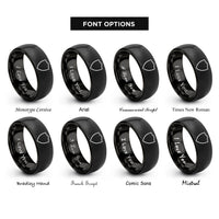 font options for inside engraving on black shield badge blank rings