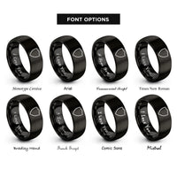 font options for inside engraving on black shield badge blank rings