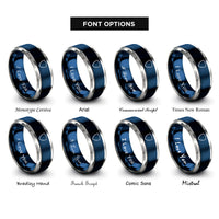 font options for inside engraving on blue & grey shield badge rings