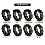 font options for inside engraving on gunmetal & black shield badge rings