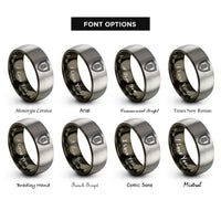font options for inside engraving on gunmetal & silver shield badge rings