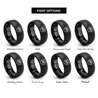 font options for inside engraving on black shield bike rings