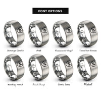 font options for inside engraving on grey shield bike rings