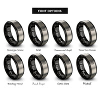 font options for inside engraving on black & grey shield binary rings