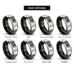 font options for inside engraving on black & gray shield binary rings