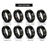 font options for inside engraving on black shield binary rings