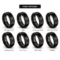 font options for inside engraving on black shield rings
